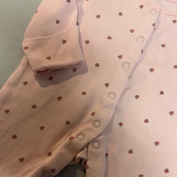 Cozy Newborn Pink Footies with Snap closures - Picture 2 of 5